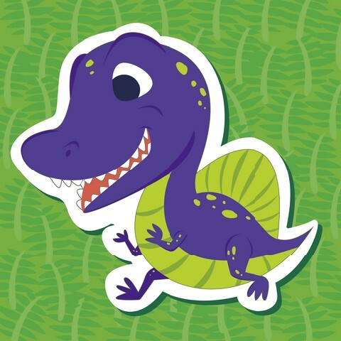 a cute dinosaur sticker with Spinosaurus